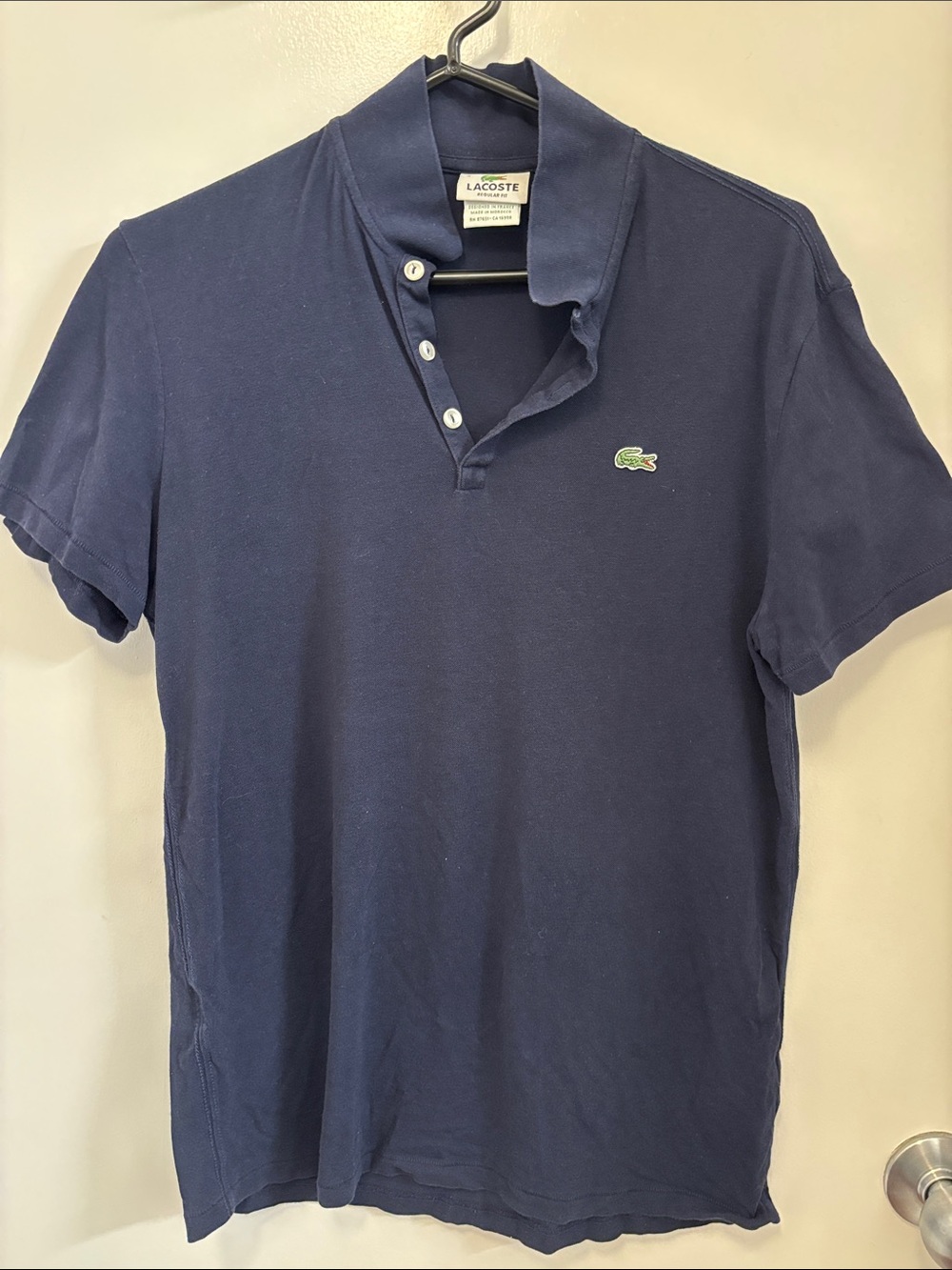 Lacoste Men’s Navy Blue Short-Sleeve Polo